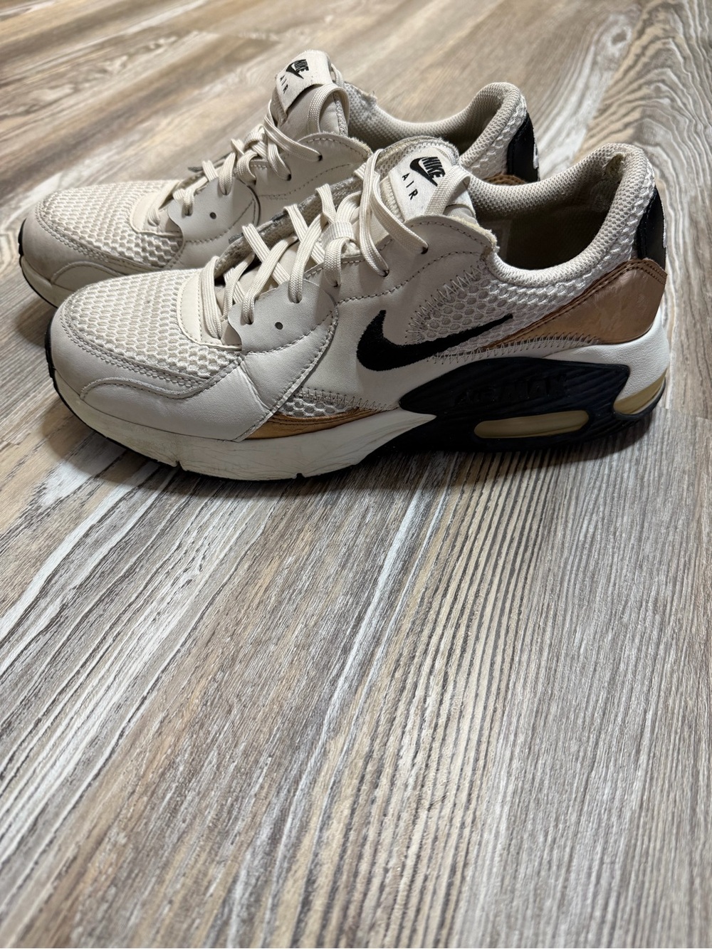 Women’s Nike Air Max Excee Phantom Metallic Gold, size 9.5, **SEE PICS FOR WEAR